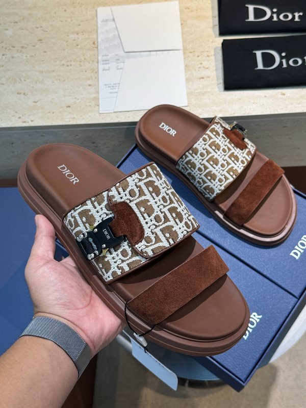 DIOR Aqua 남성 크로스 밴드 캔버스 샌들 001-180670