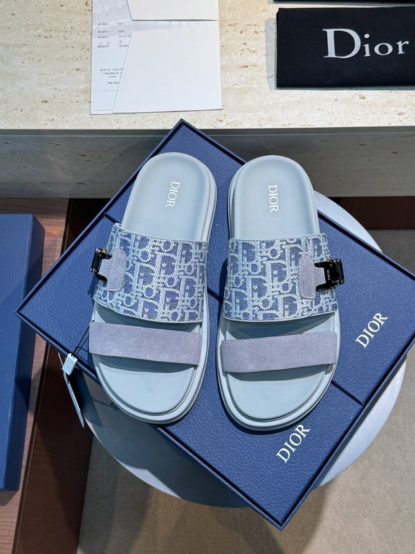 DIOR Aqua 남성 크로스 밴드 패턴 슬리퍼 샌들 001-180671