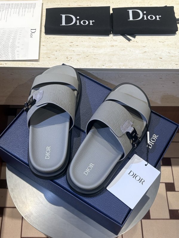Dior Aqua 남성 교차 밴드 캔버스 슬리퍼 001-180861
