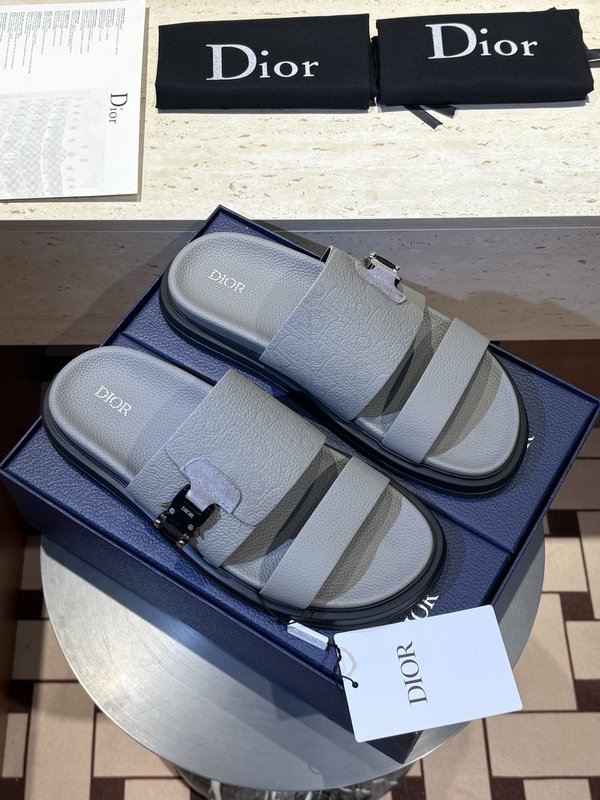 Dior Aqua 남성 교차 밴드 캔버스 슬리퍼 001-180861