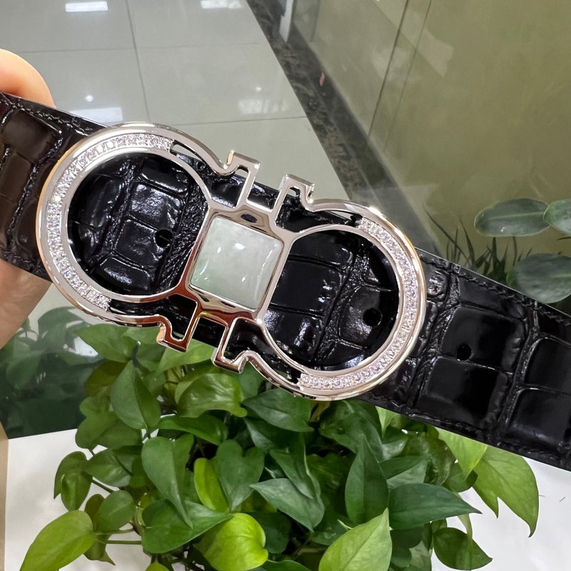 페라가모 4.0cm 스테인리스 보석 버클 벨트 001-181067