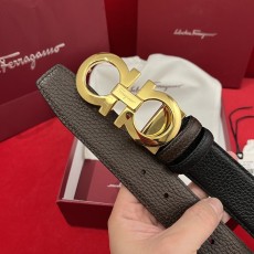 페라가모 더블 사이드 리치 그레인 벨트 001-181070