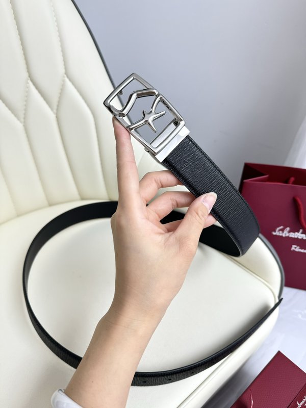 페라가모 양면 수입 소 가죽 벨트 001-181077