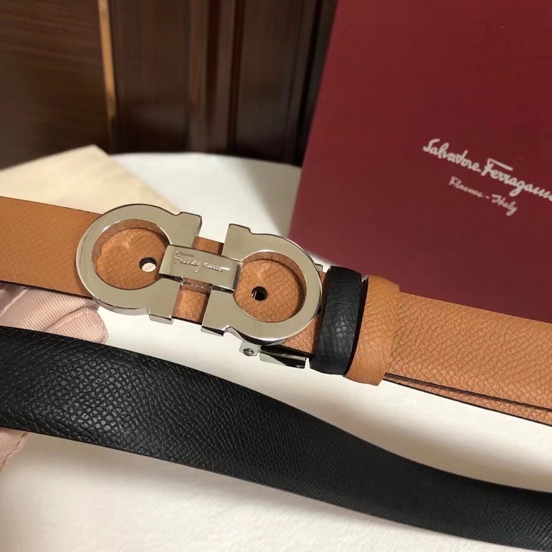 페라가모 여성 2.5cm 말발굽 양면 벨트 001-181096