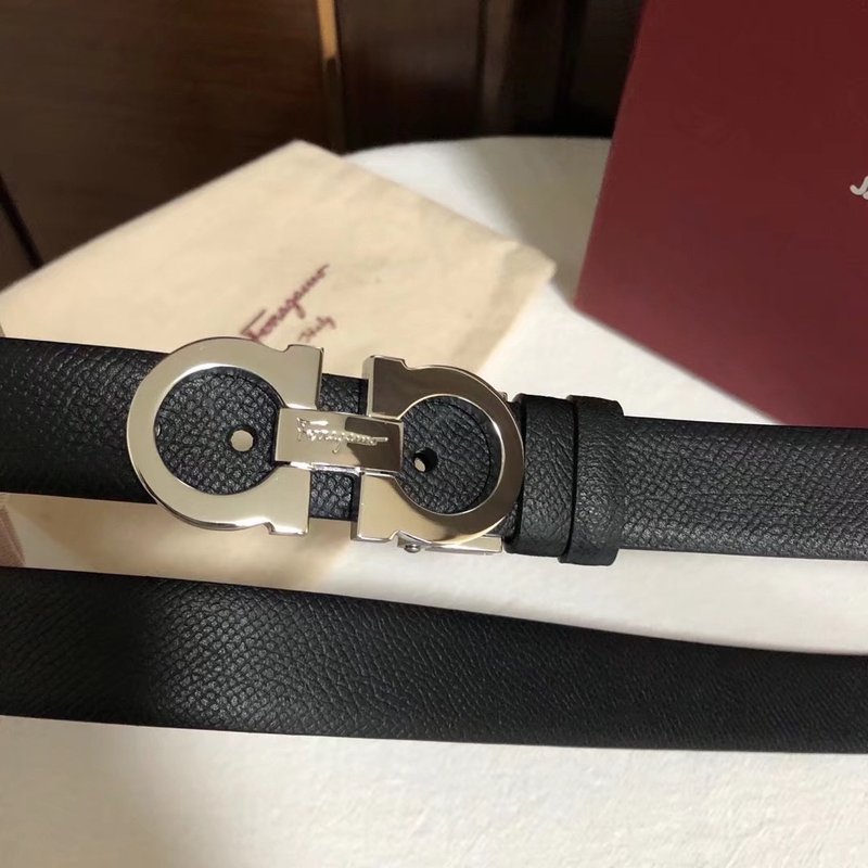 페라가모 여성용 2.5cm 말발굽 버클 양면 벨트 001-181098