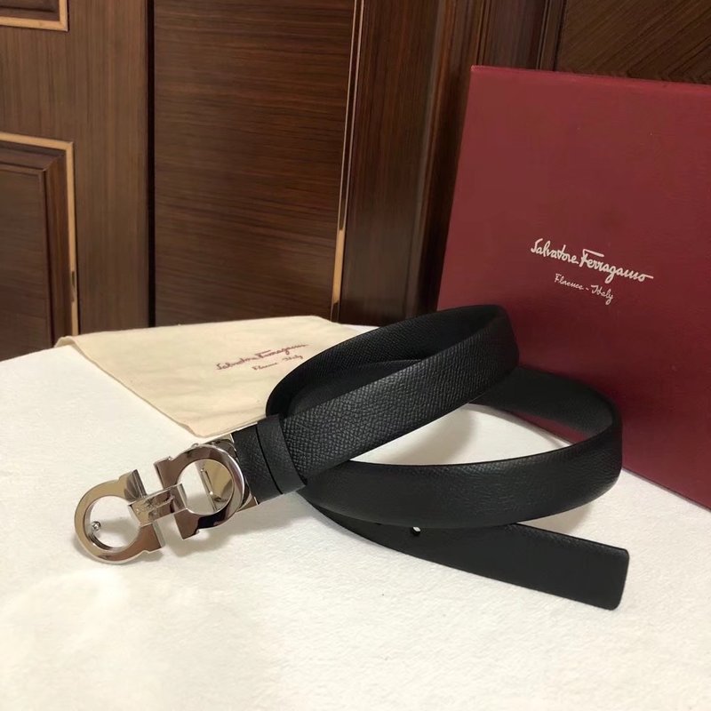 페라가모 여성용 2.5cm 말발굽 버클 양면 벨트 001-181098