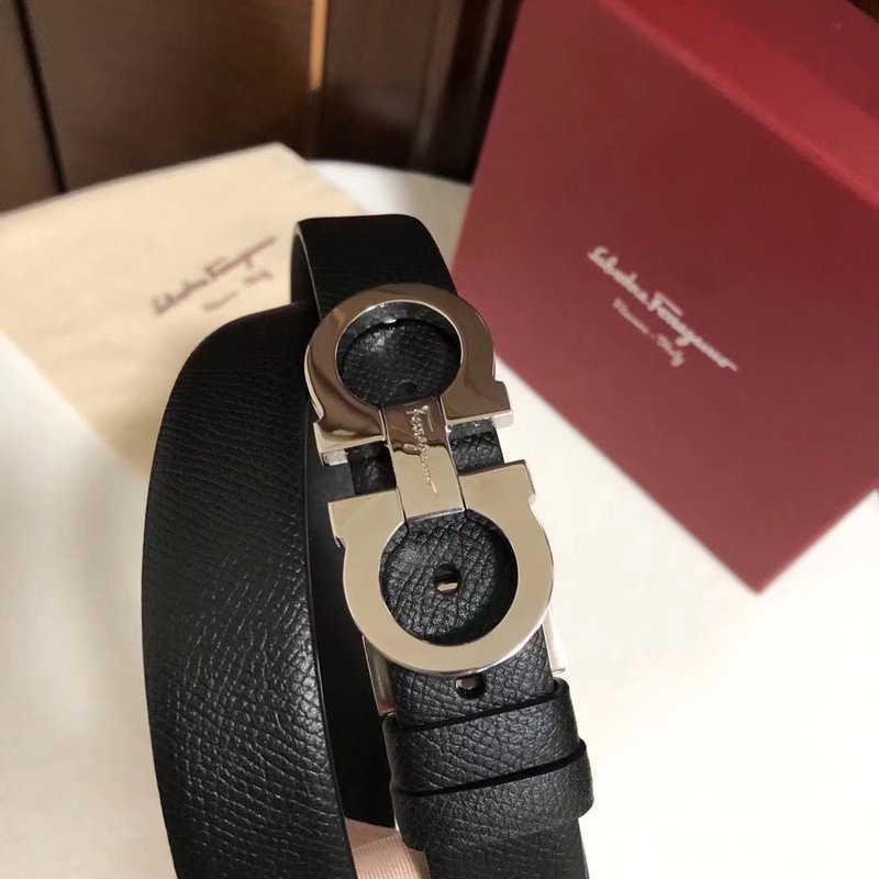 페라가모 여성용 2.5cm 말발굽 버클 양면 벨트 001-181098