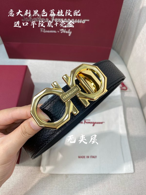 페라가모 골드 버클 블랙 벨트 001-181099