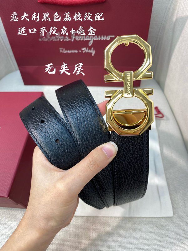 페라가모 골드 버클 블랙 벨트 001-181099