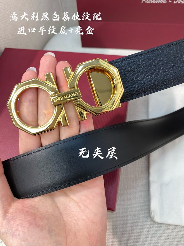 페라가모 골드 버클 블랙 벨트 001-181099