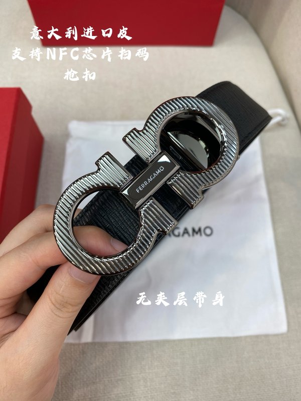 페라가모 이탈리아 원산 가죽 NFC 칩 벨트 001-181161