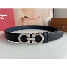 페라가모 남성 3.5cm 순동 버클 소 가죽 벨트 001-181200