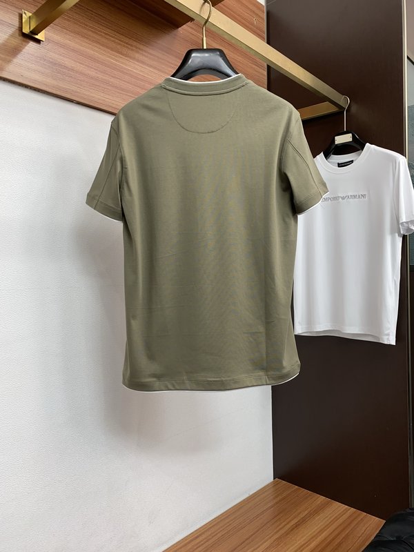 이른 봄 머서라이즈드 코튼 라운드 넥 반팔 티셔츠 001-181506