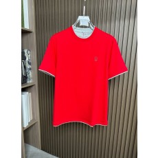 신장 면 더블 가사 라운드 넥 반팔 티셔츠 001-181575
