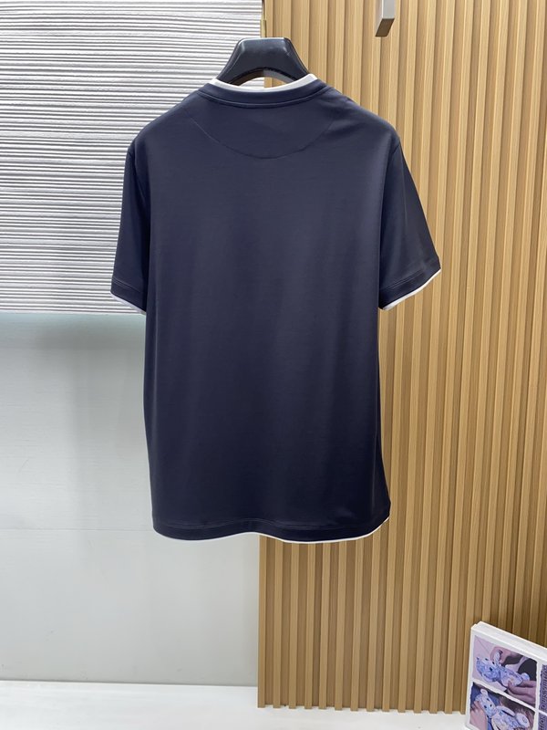 이른 봄 머서화 코튼 라운드 넥 반팔 티셔츠 001-181600