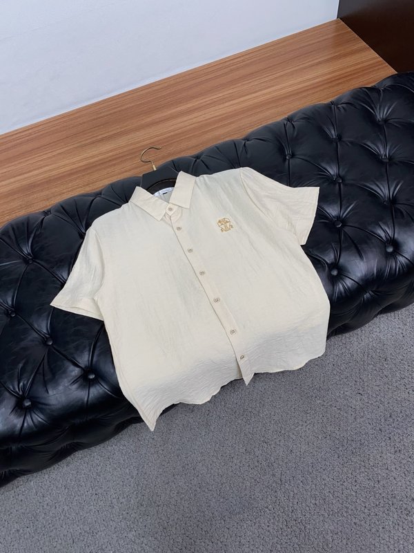 실크 리넨 혼방 비즈니스 반팔 셔츠 001-181637