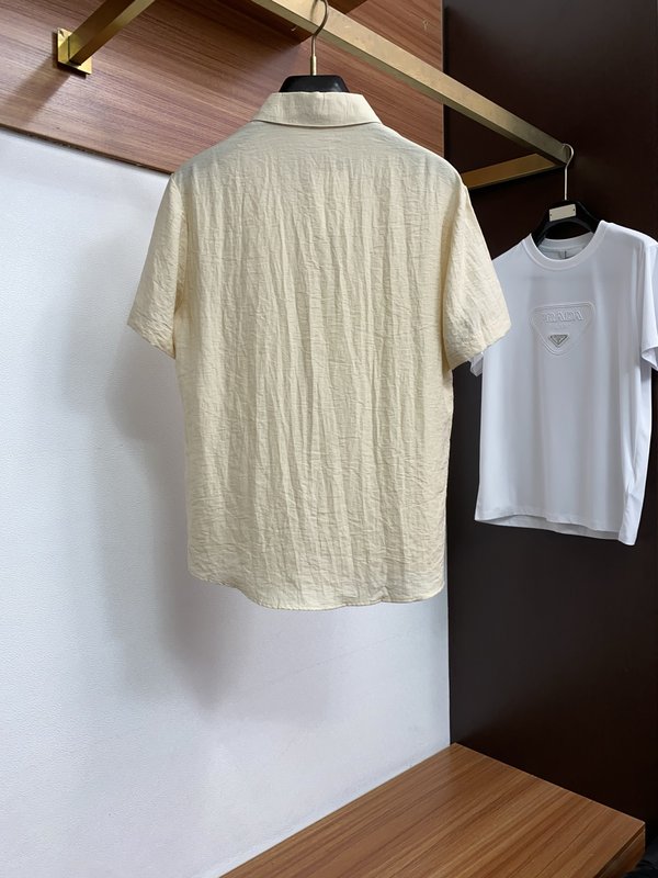 실크 리넨 혼방 비즈니스 반팔 셔츠 001-181637