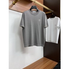 남성 고급 심플 라운드넥 니트 반팔 티셔츠 001-181640