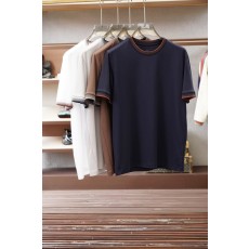 브루넬로 쿠치넬리 스트라이프 라운드넥 반팔 티셔츠 001-181645