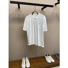 BC 여름 심플 자수 실크 라운드넥 반팔 티셔츠 001-181694
