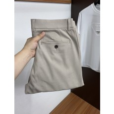 패션 캐주얼 정장 바지 린넨 코튼 소재 로고 장식 001-181793