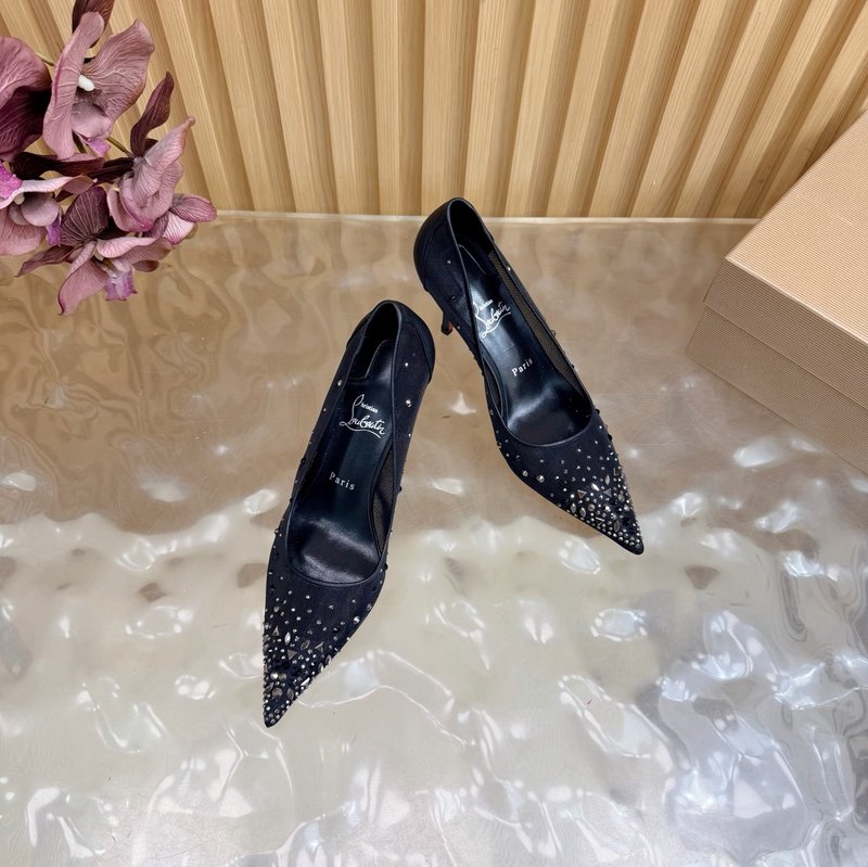 레드솔 장미 다이아몬드 메쉬 하이힐 001-182471