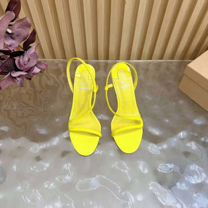 레드솔 장미 크리스털 에나멜 하이힐 샌들 001-182479