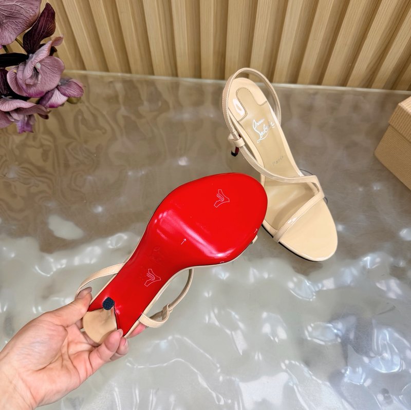 레드솔 메탈 힐 장미 데코레이션 하이힐 001-182480