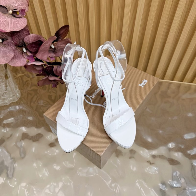 레드솔 장미 크리스탈 하이힐 샌들 001-182547