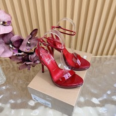 레드솔 장미 꽃 장식 하이힐 샌들 001-182548