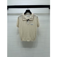 미우미우 칼라 니트 반팔 티셔츠 001-182693