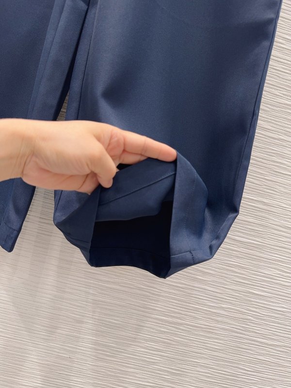 미우미우 레트로 우아한 텍스처 롱팬츠 001-182713