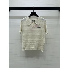 미우미우 레이스 칼라 니트 반팔 001-182756