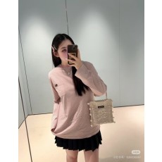 미우미우 핑크 스트라이프 긴팔 티셔츠 001-182773
