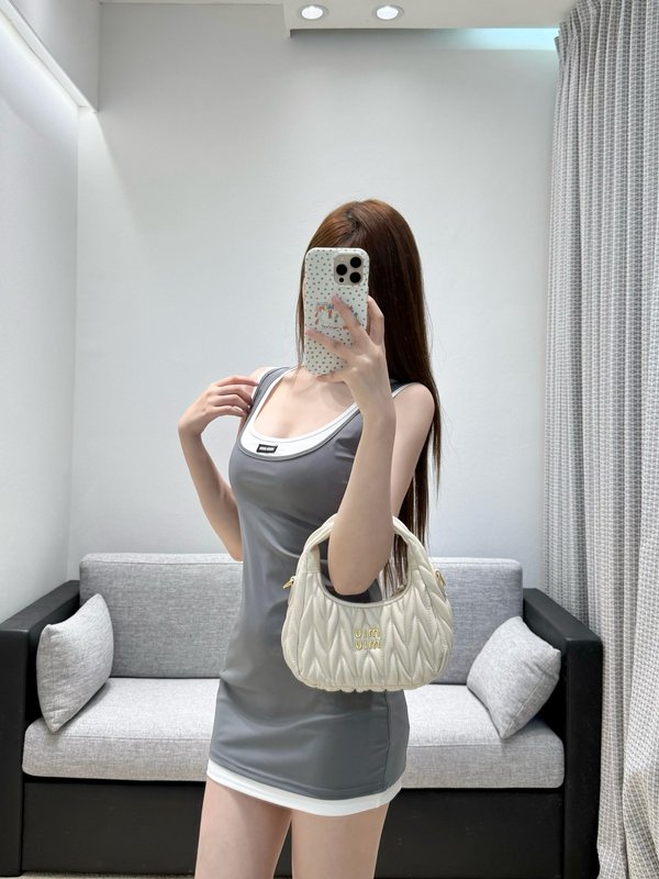 미우미우 컬러 블록 가짜 투피스 힙스커트 원피스 001-182835