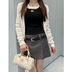 미우미우 울 혼방 플리츠 스커트 001-182846