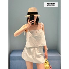 미우미우 여름 자수 레이스 미니 스커트 001-182847