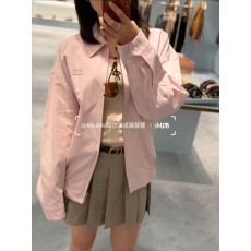 미우미우 칼라 핑크 지퍼 자켓 001-182851