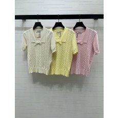 미우미우 칼라 리본 레이스 니트 반팔 001-182857