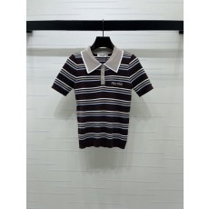 미우미우 칼라 스트라이프 니트 반팔 001-182898