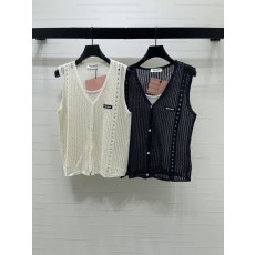 미우미우 V 넥 니트 조끼 001-182953
