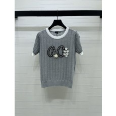 샤넬 봄여름 니트 반팔 티셔츠 001-182995
