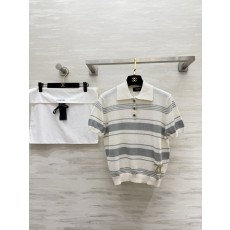 샤넬 빈티지 스트라이프 폴로 니트 001-183011