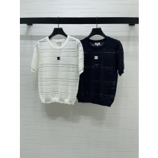 샤넬 라운드넥 오픈워크 니트 반팔 001-183041