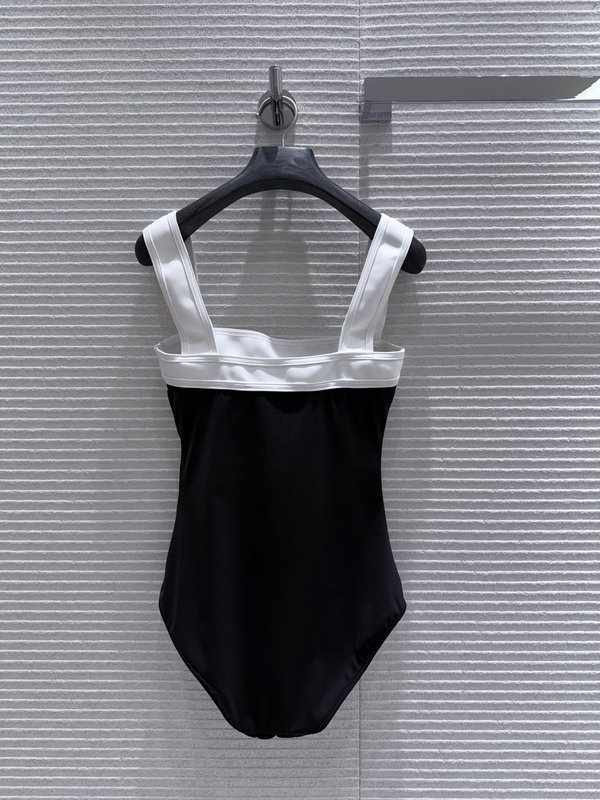 샤넬 블랙 앤 화이트 원피스 수영복 001-183043