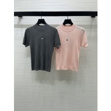샤넬 스팽글 니트 반팔 티셔츠 001-183088