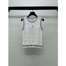 샤넬 화이트 니트 조끼 샤넬 스타일 001-183149