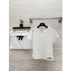 샤넬 풀 다이아몬드 로고 니트 티셔츠 001-183158