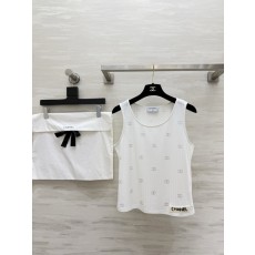 샤넬 풀 다이아몬드 더블 C 로고 니트 조끼 001-183159