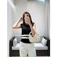 샤넬 봄여름 클래식 블랙 화이트 스트라이프 조끼 스웨터 001-183225